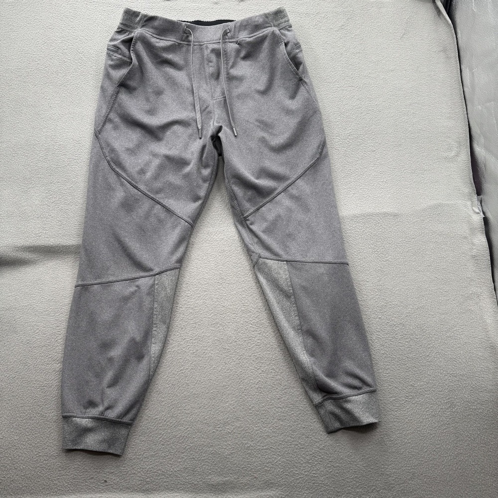 HYLETE‎ Pants Mens Large Gray Joggers Knit Elastic Waist Zip Pockets Athletic